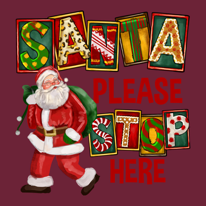 Santa Please Stop Here Long Sleeve Tee by FaDigitalArtStudio | Teevron