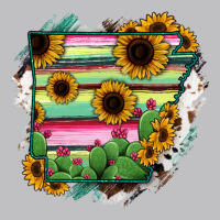 Arkansas Map Sunflower Cactus Serape Long Sleeve Tee | Teevron