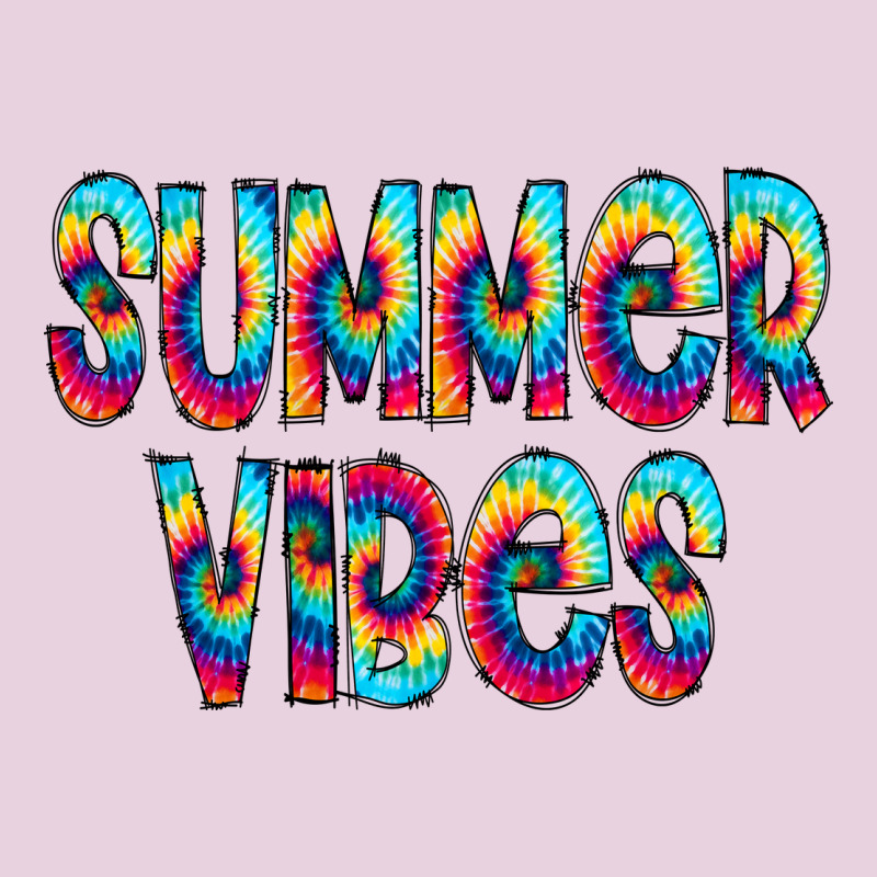 Summer Vibes Tie Dye Doodle Ladies Tee by CowCowDesign | Teevron