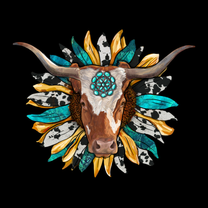 Texas Longhorn Sunflower Background Premium Tee by RanaPortraitStore | Teevron