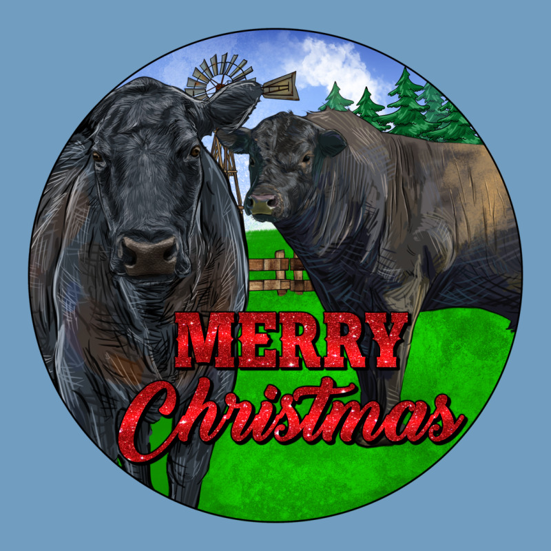 Black Angus Cattle And Bull Merry Christmas Urban Heavy Tee by RanaPortraitStore | Teevron