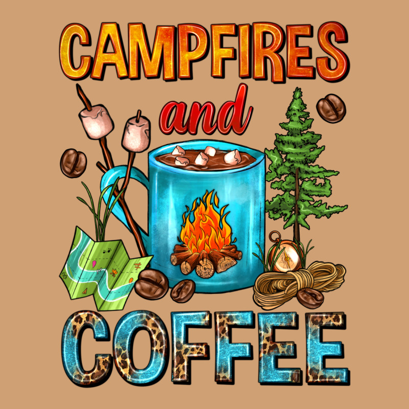 Campfires And Coffee Camping Coffee Vintage Tee by FaDigitalArtStudio | Teevron