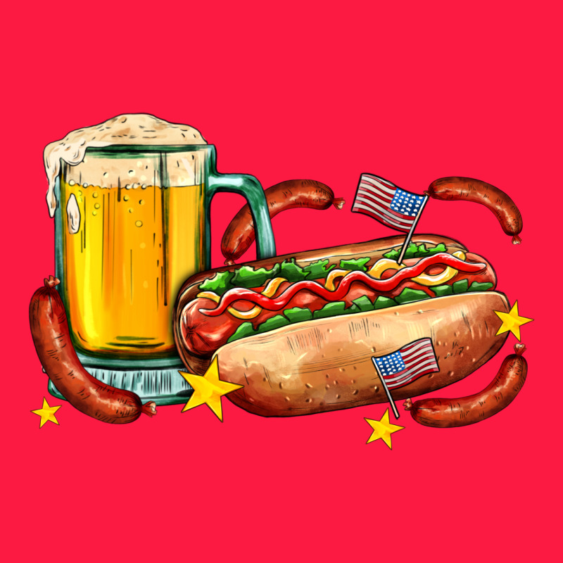 Hot Dog And Beer With Stars And Usa Flags Zipper Hoodie by AdoDesignShop | Teevron