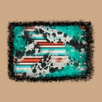 Western Serape Cowhide Turquoise Glitter Vintage Hoodie | Teevron