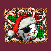 Soccer Ball Christmas With Hat And Candy Cane Long Sleeve Tee | Teevron