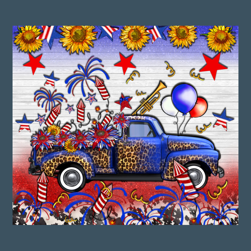 Fourth Of July Truck American Flag Urban Heavy Tee by FaDigitalArtStudio | Teevron