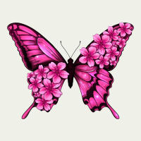 Floral Pink Butterfly Urban Heavy Tee | Teevron