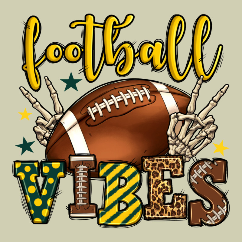 Football Vibes Yellow And Green Team Color Heavy Core Tee by HowdyJamesFarm | Teevron