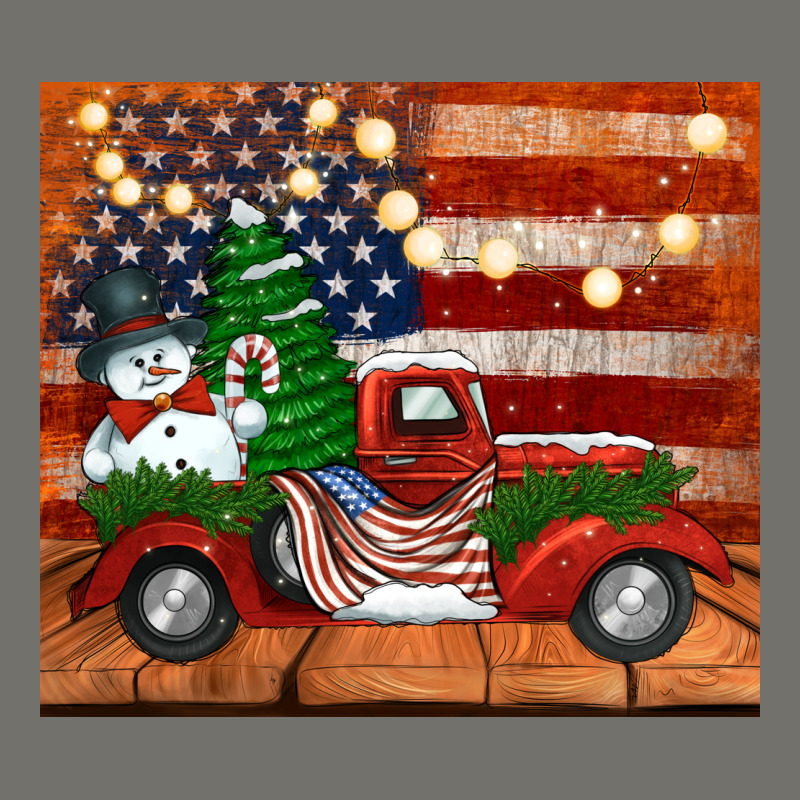 Christmas Truck With American Flag Premium Hoodie by Jasminsmagicworld | Teevron