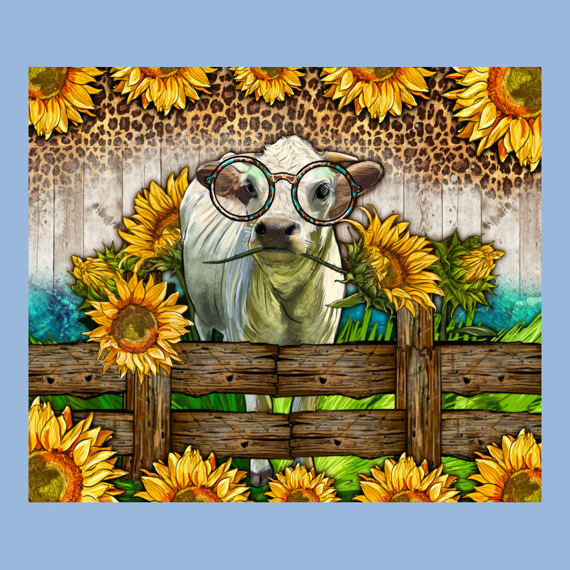 Western Charolais Heifer With Sunflowers Premium Hoodie by LillyAllenDesigns | Teevron