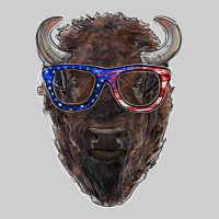 Bison With American Flag Glasses Premium Tee | Teevron