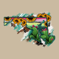 Maryland Map Sunflower Cactus Serape Long Sleeve Tee | Teevron