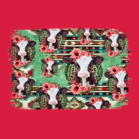 Baby Cow Floral Aztec Background Premium Hoodie | Teevron