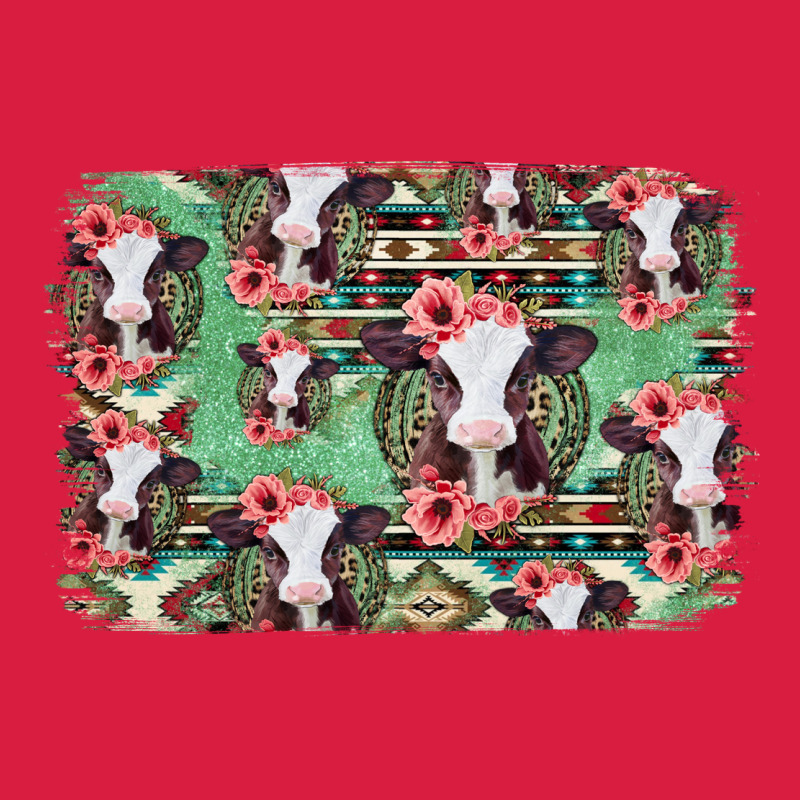 Baby Cow Floral Aztec Background Premium Hoodie by Jasminsmagicworld | Teevron