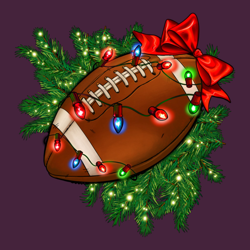 American Football Christmas With Lights And Ribbon Long Sleeve Tee by FaDigitalArtStudio | Teevron