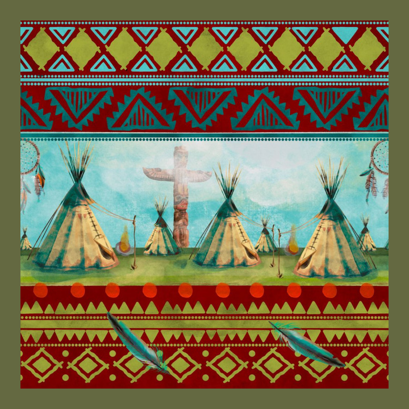 Teepe Tent Dreamcatcher Totem Pole Seamless Patter Long Sleeve Tee by FaDigitalArtStudio | Teevron