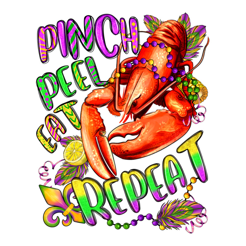 Pinch Peel Eat Repeat Mardi Gras Olivia Ladies Tee by OliviaCreatesArt | Teevron