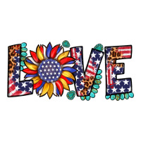 love sunflower usa flag leopard | Teevron