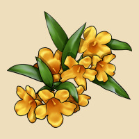 Yellow Jessamine Flower Illustrations Premium Hoodie | Teevron