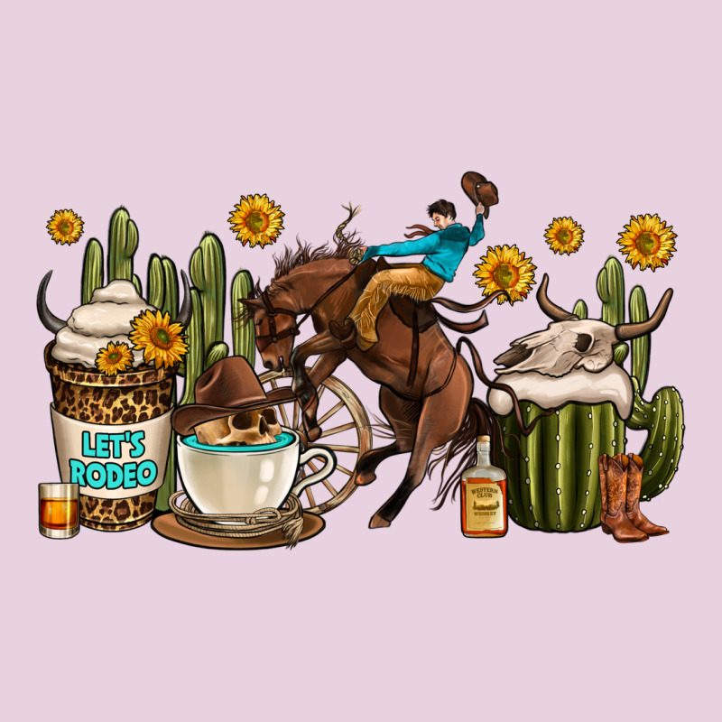 Rodeo Cowboy Coffee Cups Ladies Tee by OliviaCreatesArt | Teevron