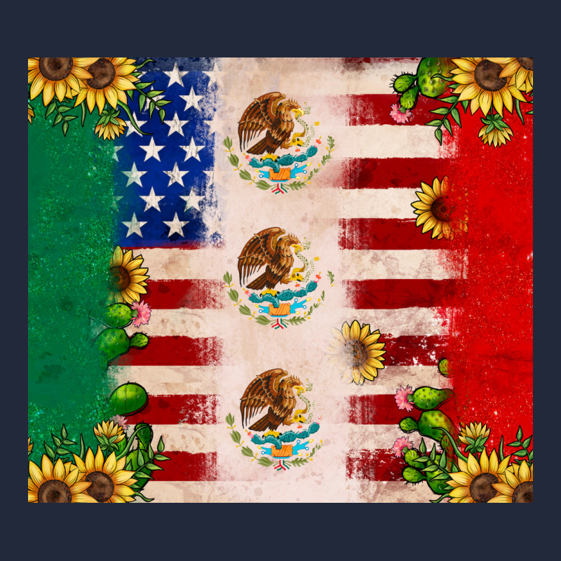 American Flag Mexico Flag Sunflower Cactus Premium Sweatshirt by JahusDesignShop | Teevron