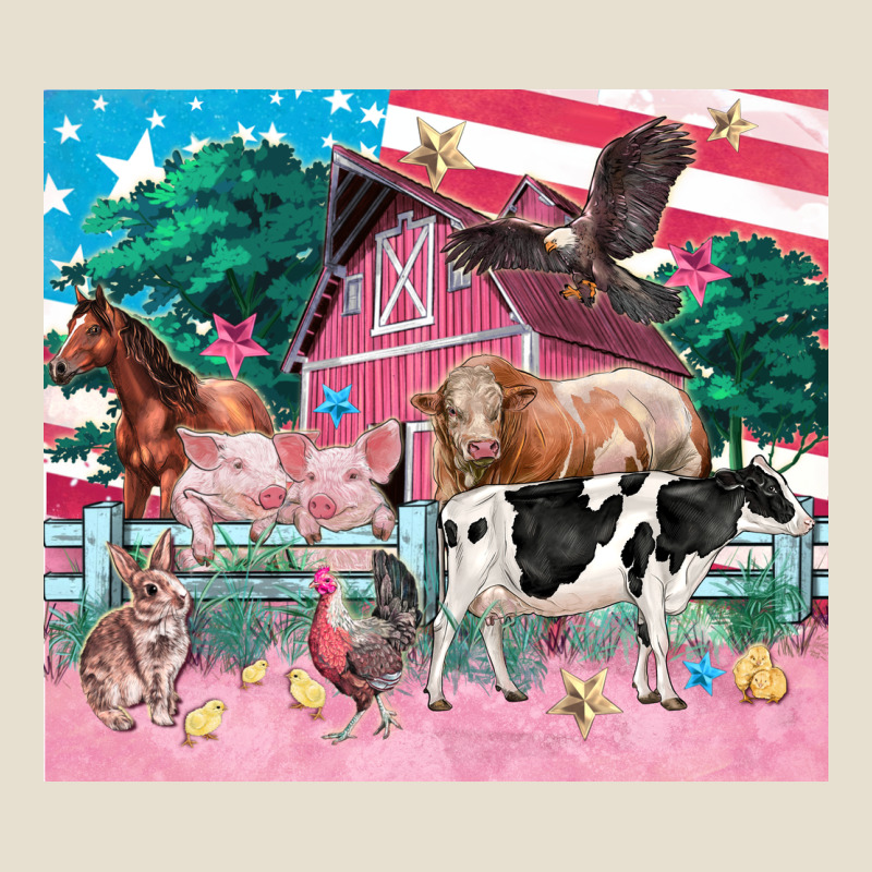 American Farm Animals Tumbler 4th Of July Urban Heavy Tee by FaDigitalArtStudio | Teevron