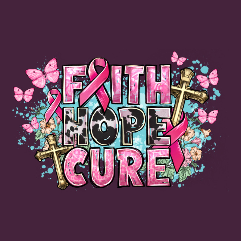 Faith Hope Cure Cancer Awareness Premium Tee by HowdyJamesFarm | Teevron