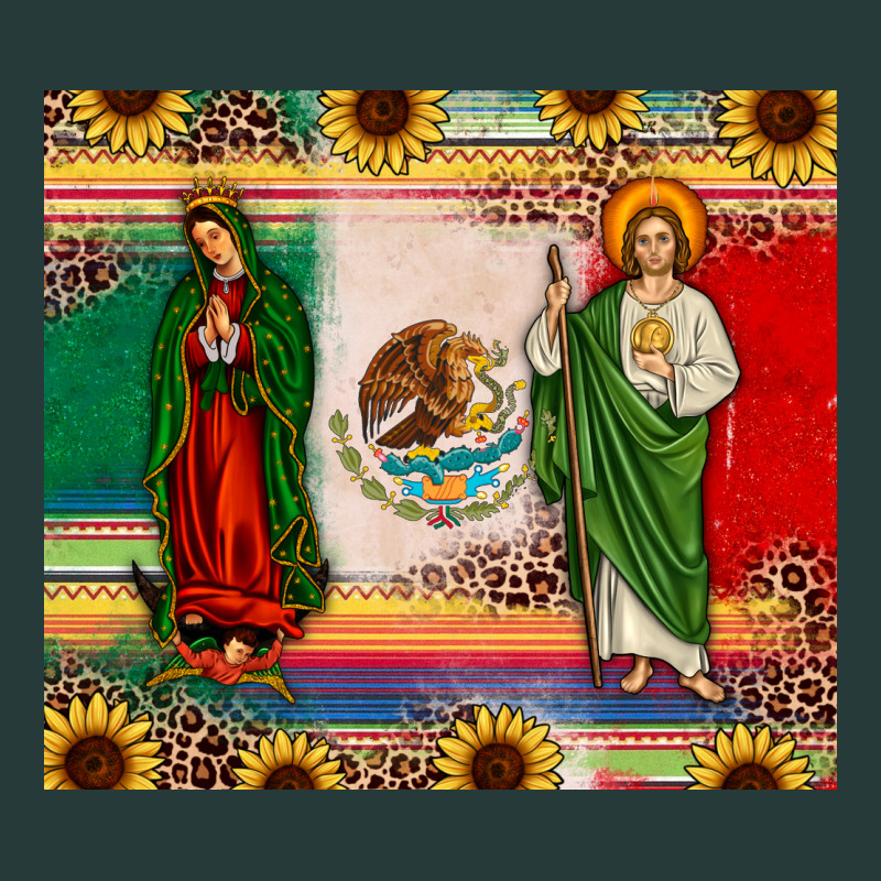 Mexico Flag Our Lady Of Guadalupe San Judas Sunflower Premium Sweatshirt by JahusDesignShop | Teevron