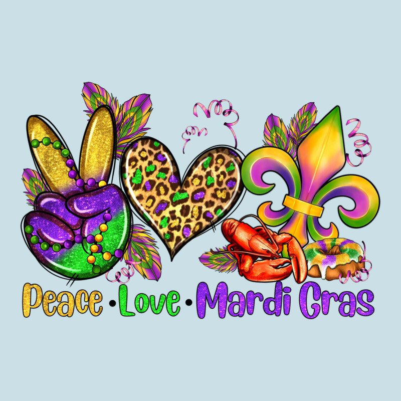 Peace Love Mardi Gras Olivia Ladies Tee by OliviaCreatesArt | Teevron