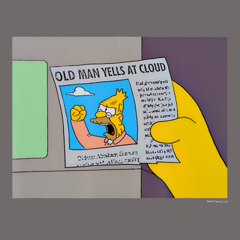 The Simpsons Old Man Yells At Cloud Newspaper V1 Urban Hoodie by PixelWave | Teevron