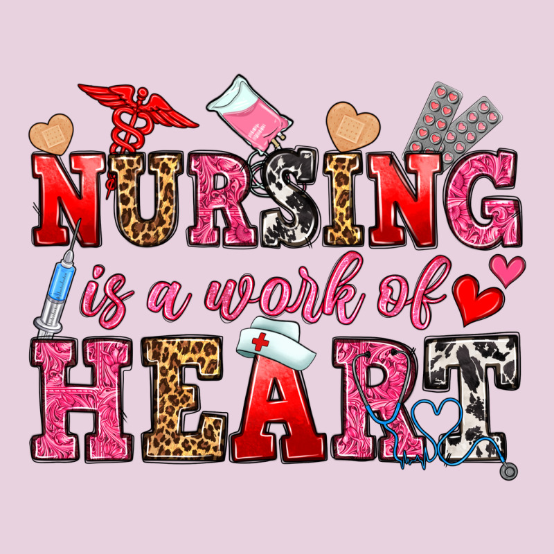 Nursing Is A Work Of Heart Ladies Tee by OliviaCreatesArt | Teevron