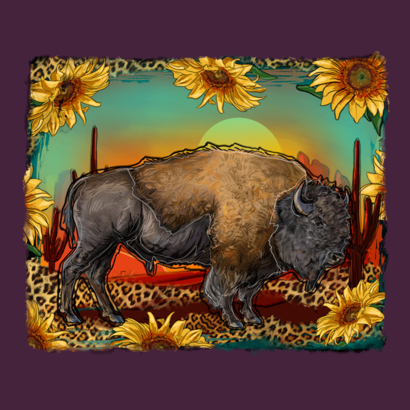 Western Bison With Sunset Background Premium Tee by RanaPortraitStore | Teevron