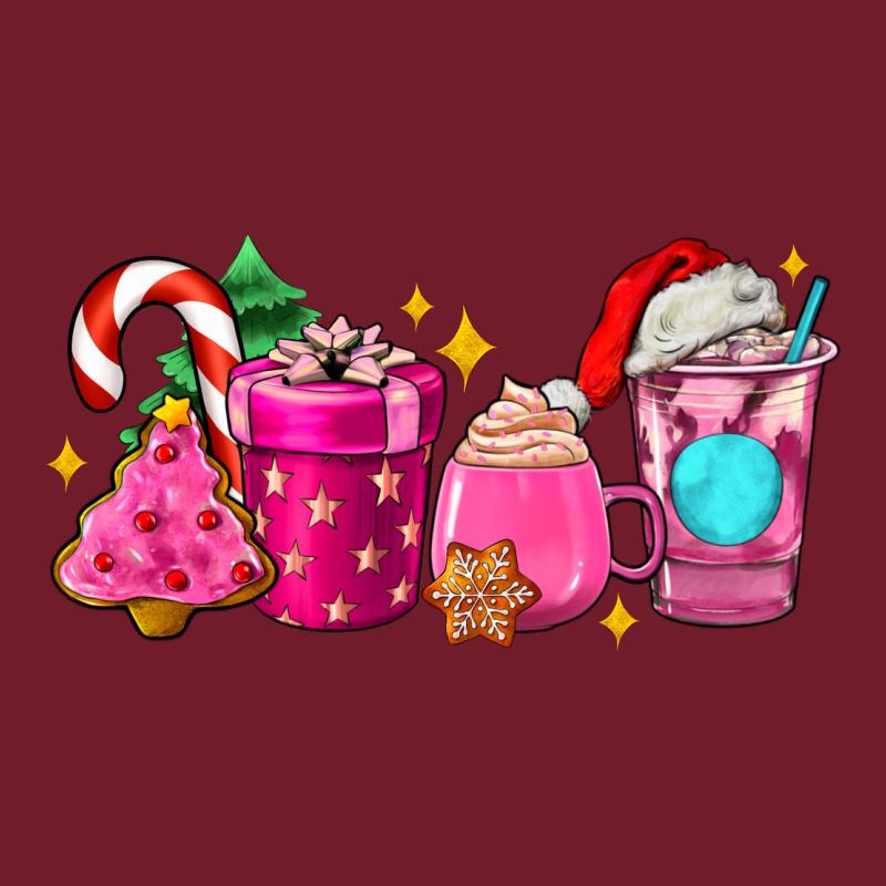 Pink Christmas Coffee Cups Zipper Hoodie by AdoDesignShop | Teevron
