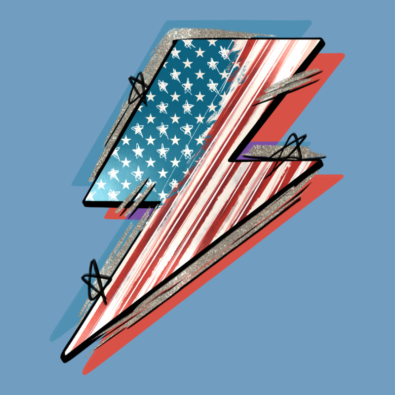 American Flag Lightning Bolt 4th Of July Urban Heavy Tee by FaDigitalArtStudio | Teevron