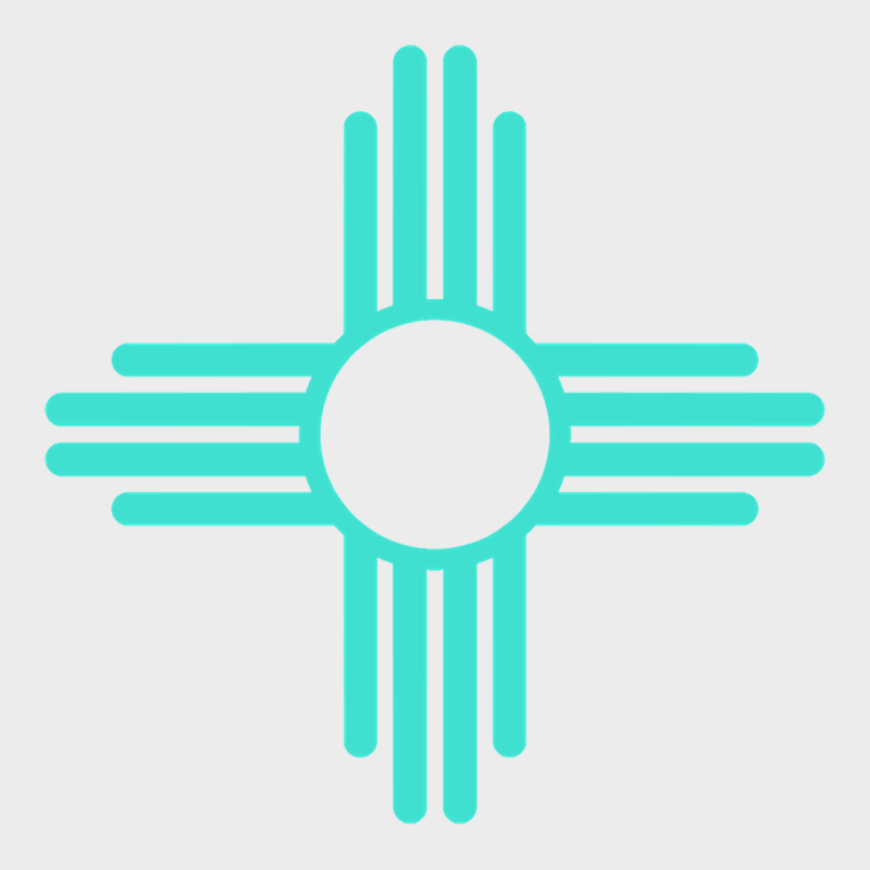 New Mexico Zia Sun In Turquoise Blue Urban Hoodie by PixelFlow | Teevron