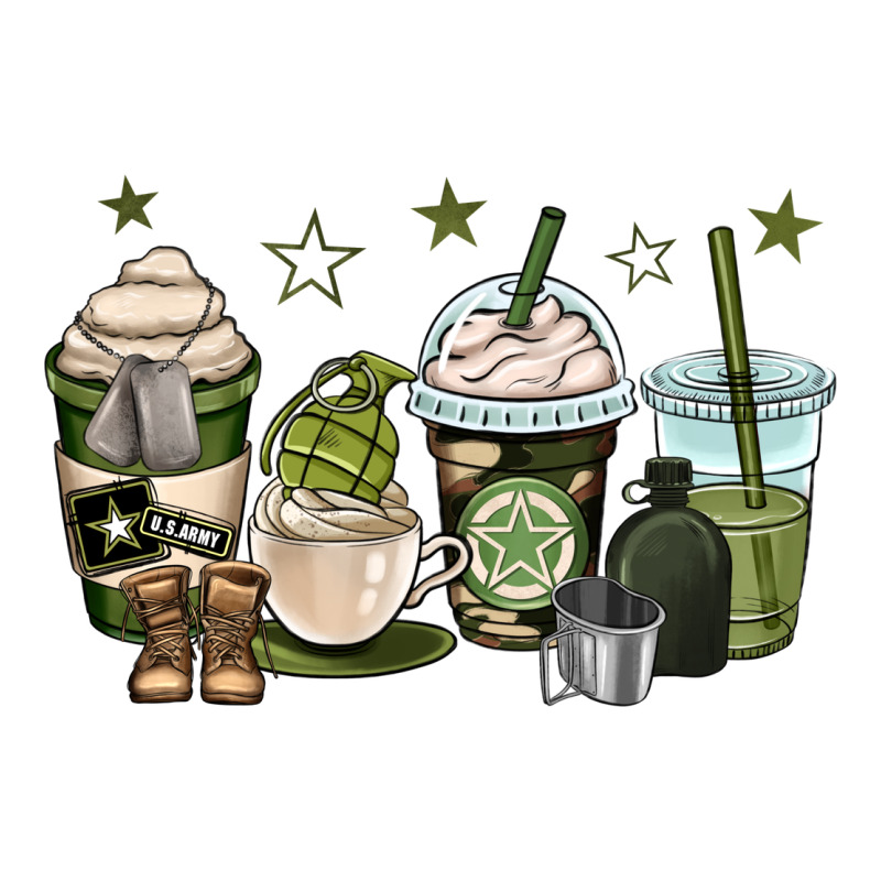 Us Army Coffee Cups Ladies Tee by OliviaCreatesArt | Teevron