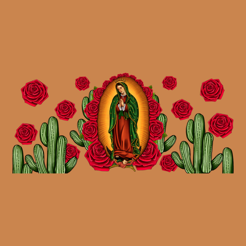 Lady Of Guadalupe Cactus Rose Heavyweight Hoodie by JahusDesignShop | Teevron