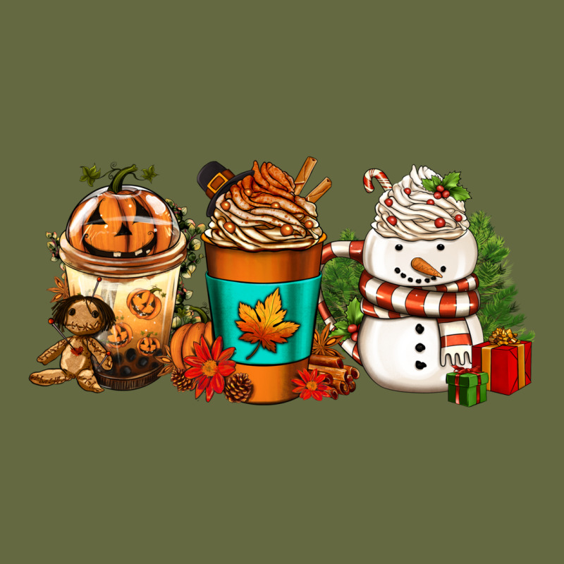 Halloween Thanksgiving Christmas Coffee Cups Long Sleeve Tee by FaDigitalArtStudio | Teevron