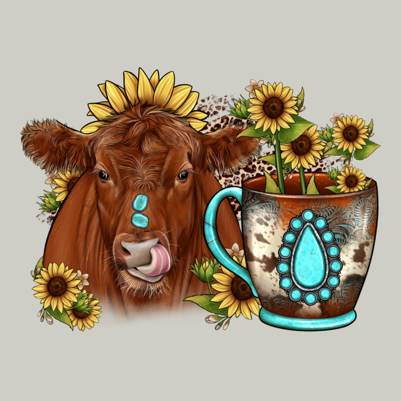 Sunflower Coffee Cup Red Angus Gemstone Heavyweight Hoodie by JahusDesignShop | Teevron