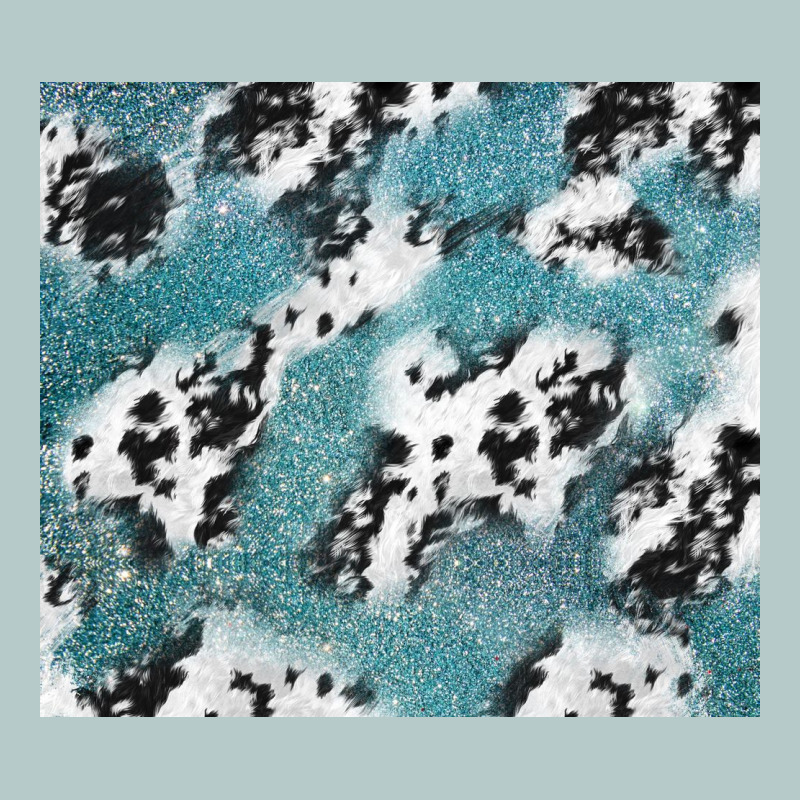 Teal Glitter And Cowhide Heavy Core Tee by TumblerDesignByShophia | Teevron