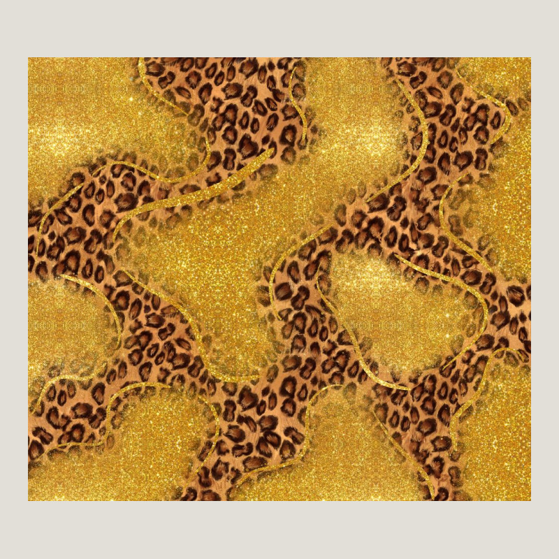 Gold Glitter With Leopard Pattern Heavy Core Tee by TumblerDesignByShophia | Teevron