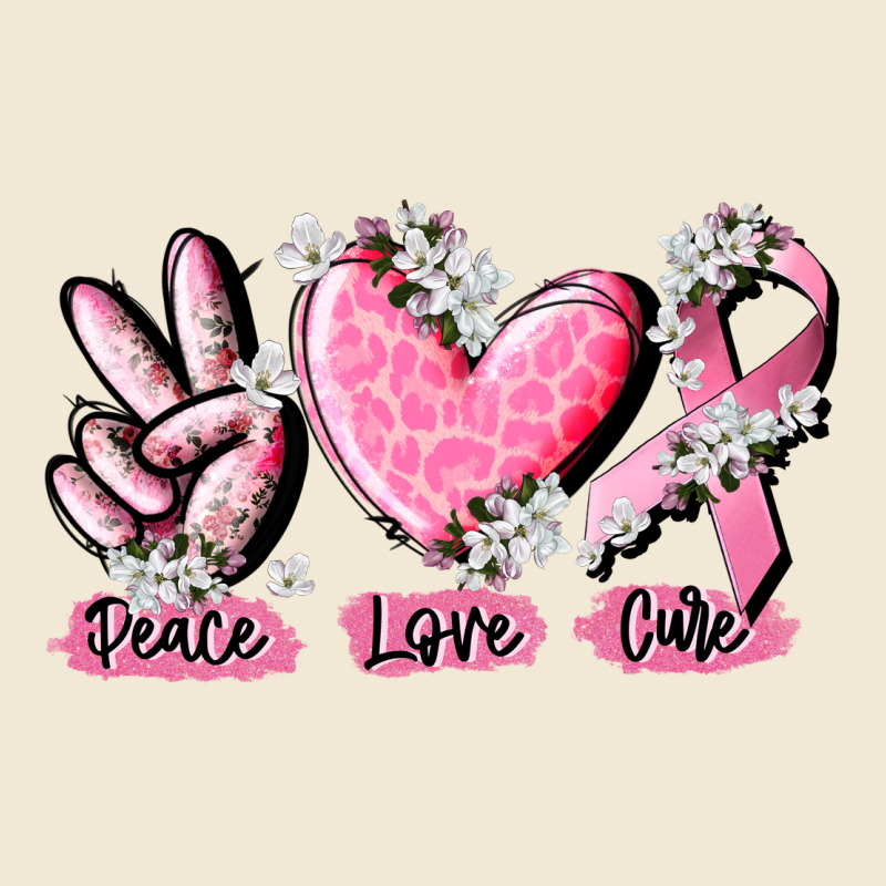 Peace Love Cure Breast Cancer Premium Tee by CowGirlArtShop | Teevron
