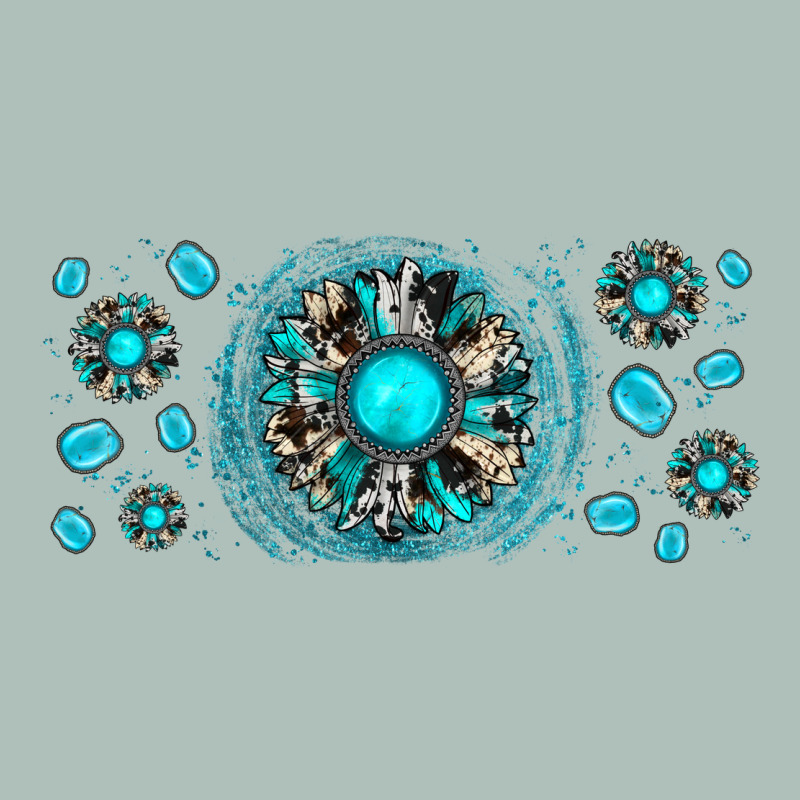 Turquoise Gemstone Sunflower Heavyweight Hoodie by JahusDesignShop | Teevron