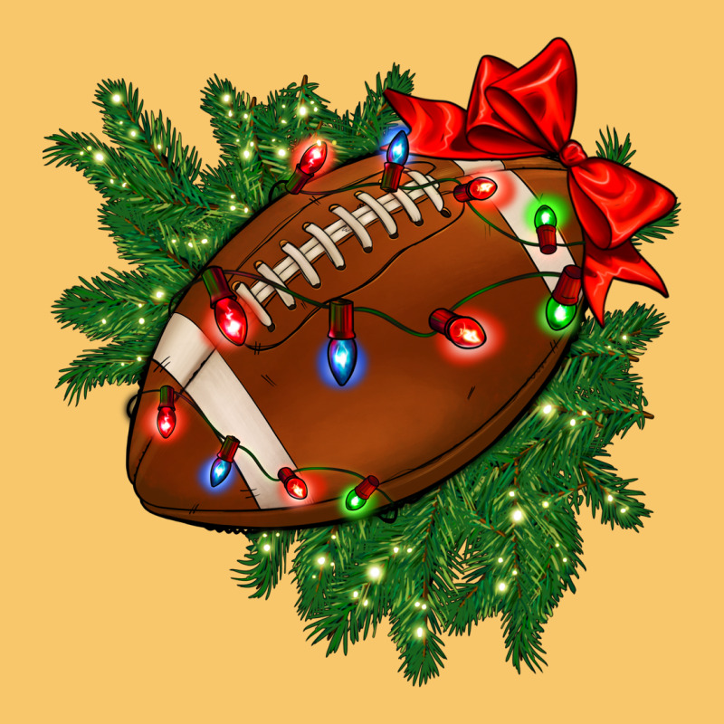 American Football Christmas With Lights And Ribbon Vintage Hoodie by FaDigitalArtStudio | Teevron