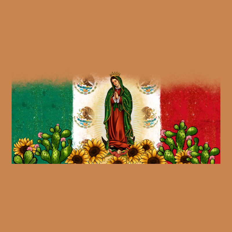 Lady Of Guadalupe Mexican Flag Heavyweight Hoodie by JahusDesignShop | Teevron