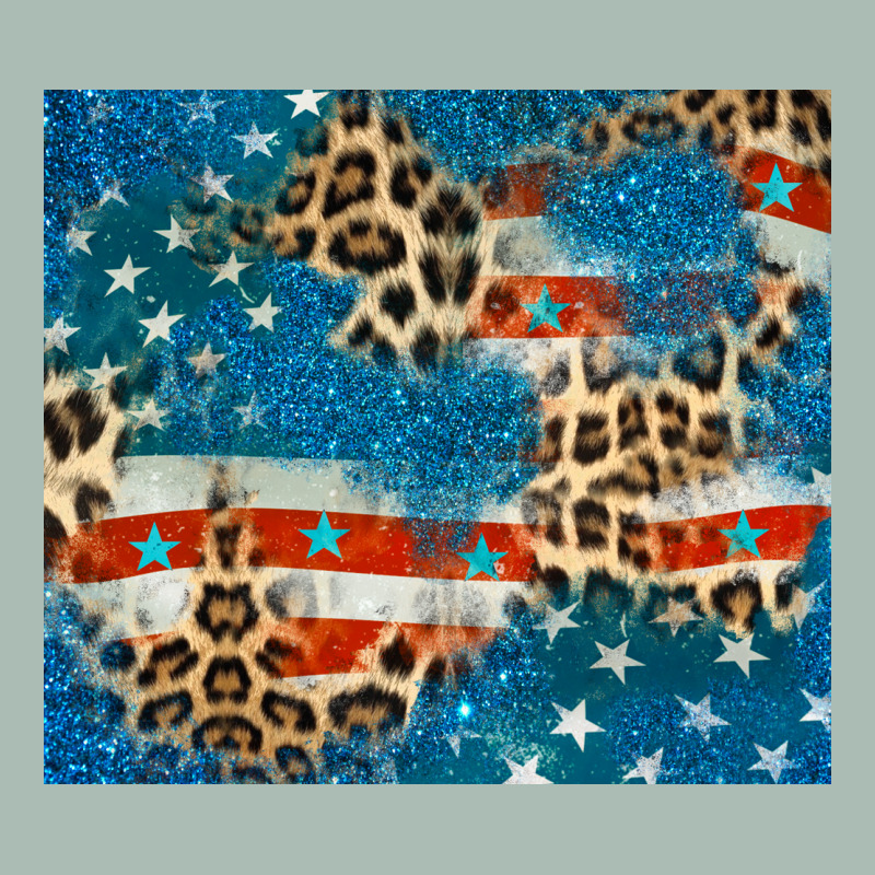 Leopard Glitter American Flag Classic Tee by CowGirlArtShop | Teevron