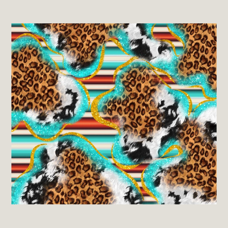 Serape Cowhide And Leopard With Glitter Heavy Core Tee by TumblerDesignByShophia | Teevron