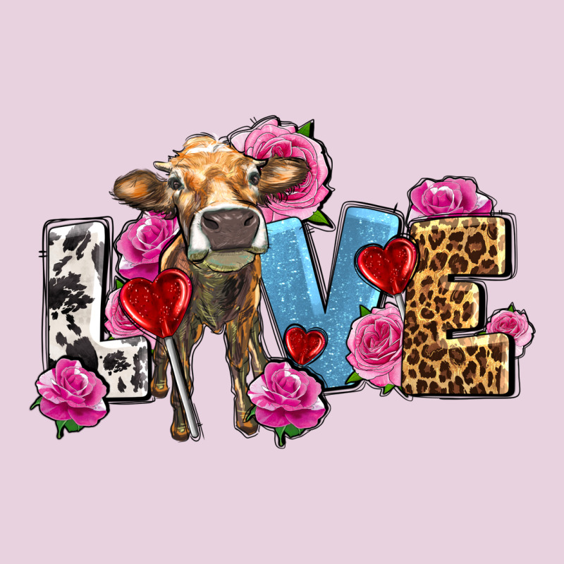 Love With Cow Olivia Ladies Tee by OliviaCreatesArt | Teevron
