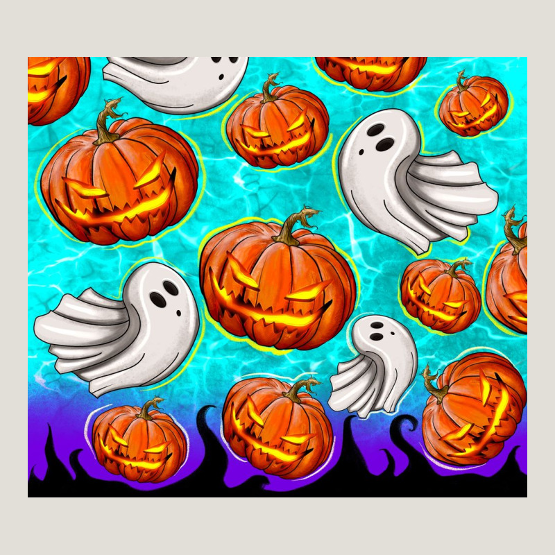 Halloween Pumpkins With Ghosts Heavy Core Tee by TumblerDesignByShophia | Teevron