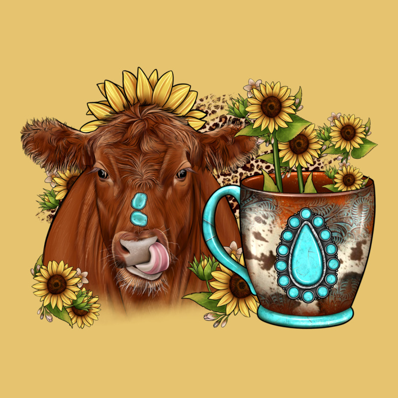 Sunflower Coffee Cup Red Angus Gemstone Premium Sweatshirt by JahusDesignShop | Teevron